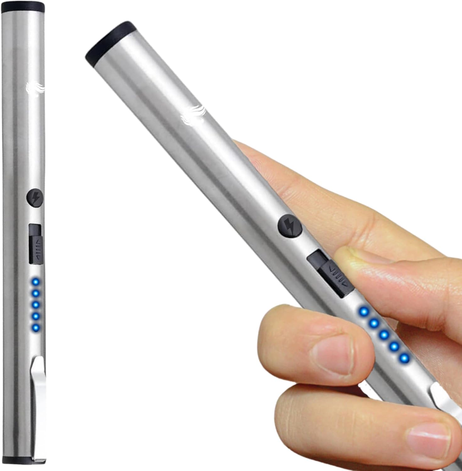 Odds Shifter’s DefenPro 32,000,000 Stun Pen Stun Gun for Self Protection Tactical Stun Pen with USB Rechargeable, Battery Indicator, Sturdy Clip, Compact and Concealable for Safety