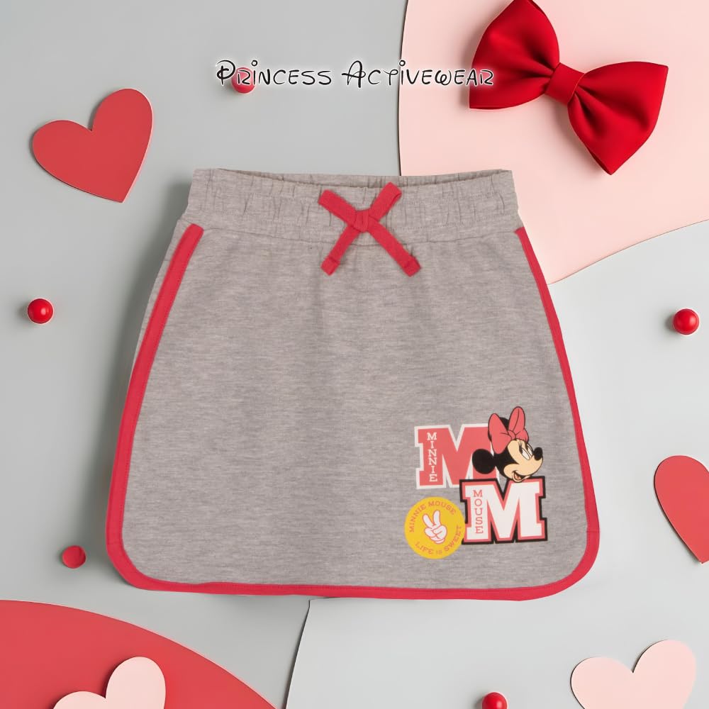 Disney Princess, Lilo and Stitch, Minnie Mouse, Moana y Frozen Girls - Conjunto de 2 piezas - Camiseta de manga corta y falda para niños