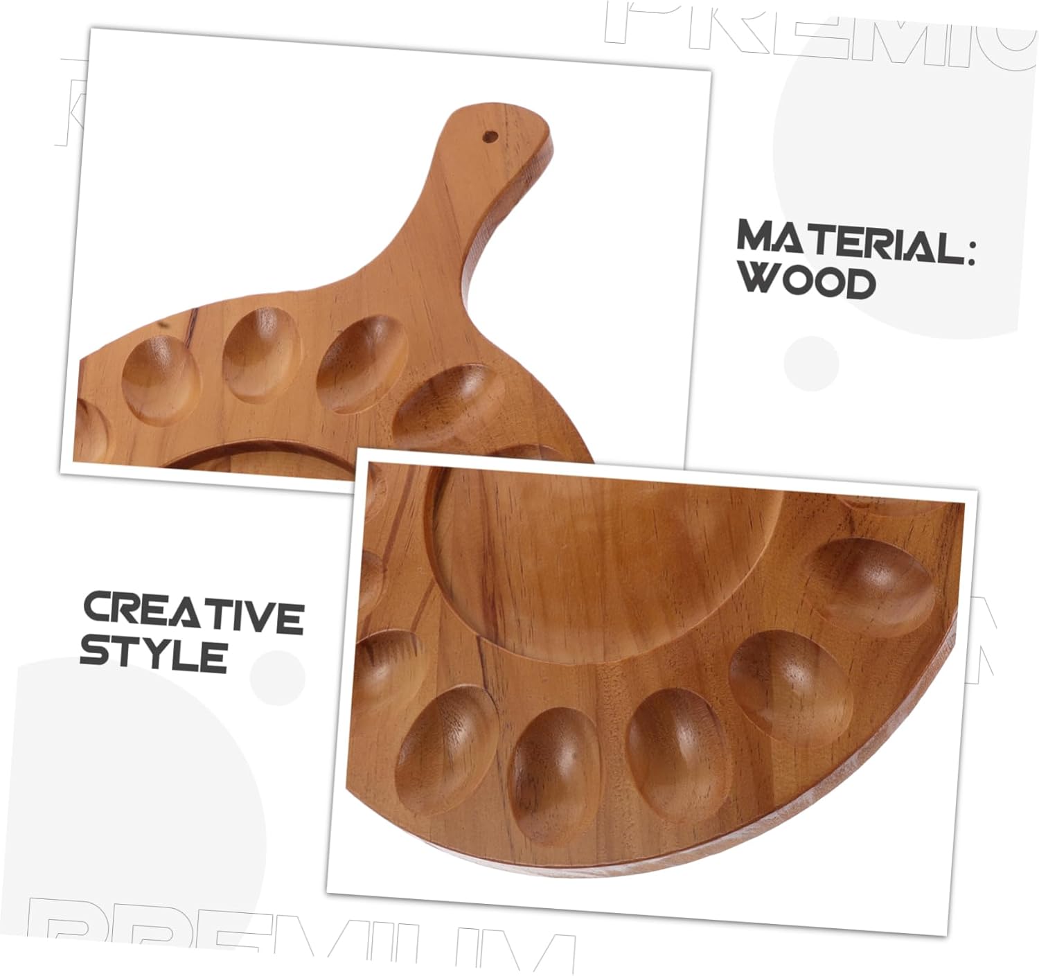Wooden Egg Tray Reversible Serving Platter Deviled Egg Holder Fridge Rack Countertop Storage Box
