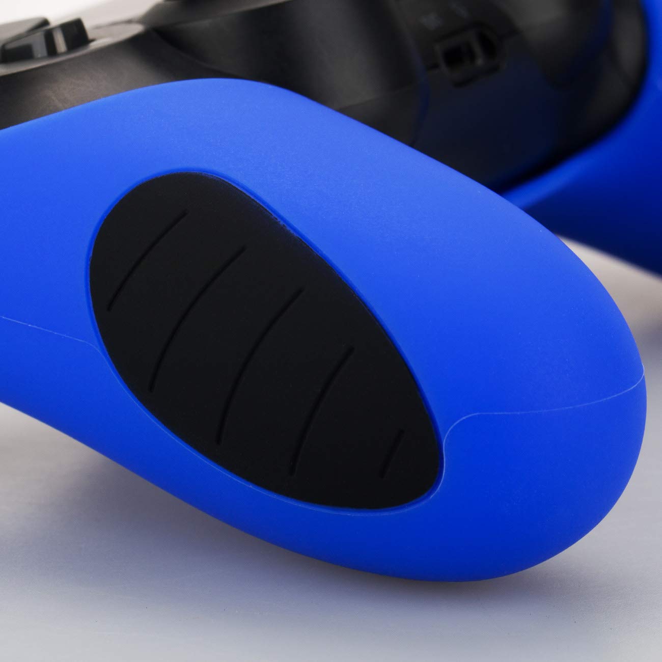 silicone épais moitié la peau skin pour le manette de PS4 (bleu) x 1 + thumb grip repose-pouce x 2