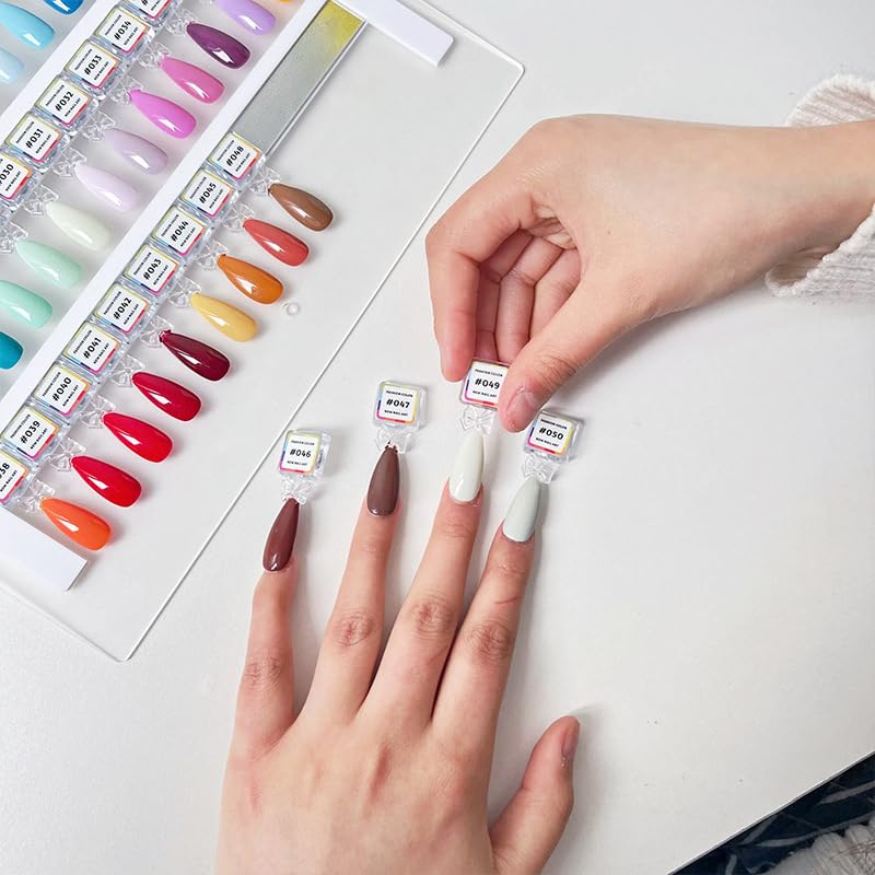 Acycoin2A 50 Colors Magnetic Detachable Nail Color Testing Plate Stand Visible Acrylic Nail Polish Dip Powder Color Display Board Nail Art UV Oil Glue Showing Tools