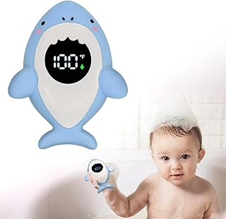 Baby Bath Thermometer Safety, Fahrenheit Instant Read Water Thermometer with LED Display Temperature Warning, Baby Bath Floating Toy for Infant, Newborn