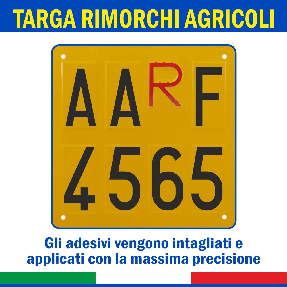 Targhe in alluminio per rimorchi agricoli e macchine operatrici trainate omologata