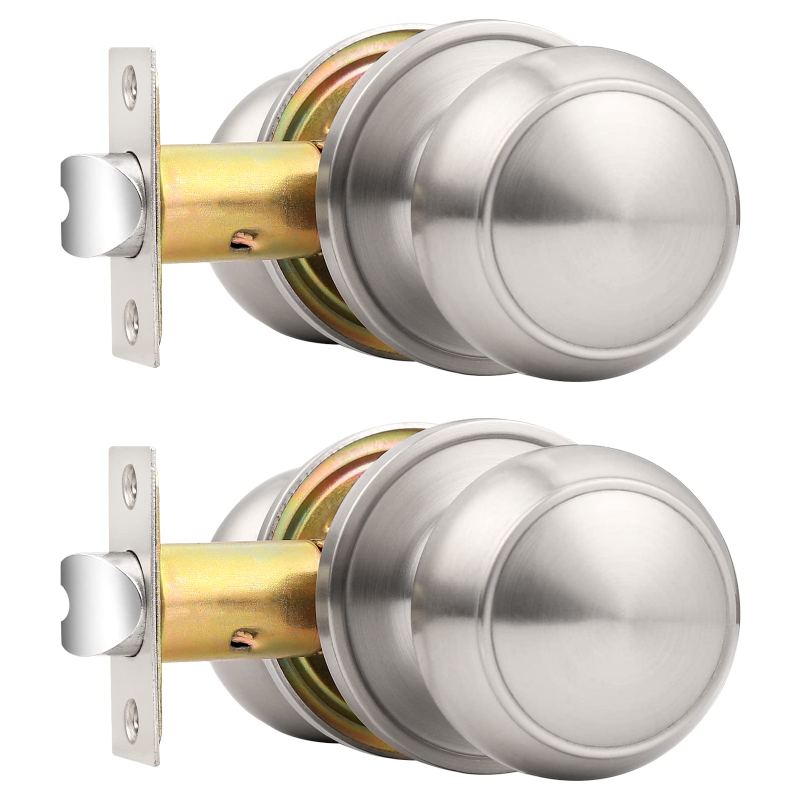 Brushed Nickel Door Knobs - 10 Pack for Interior Doors -10 Brushed Nickel Door Knobs - 10 Pack for Interior Doors -10