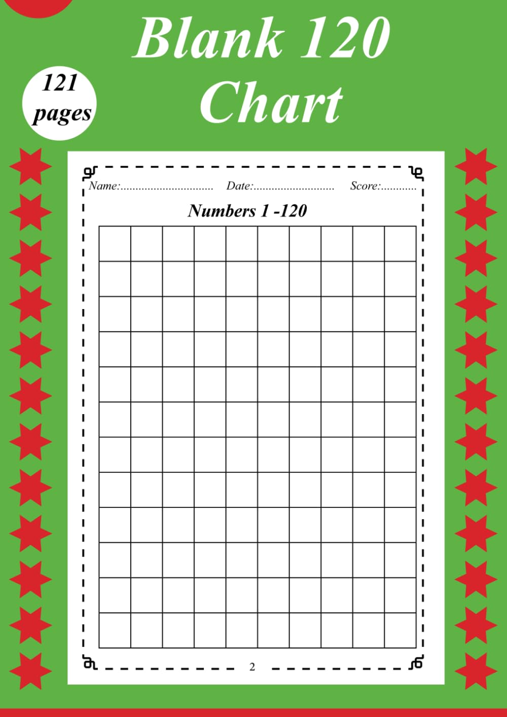 Blank 120 Chart: Practice Multiplication, Skip Counting and Number Game , Spaces (1-120)