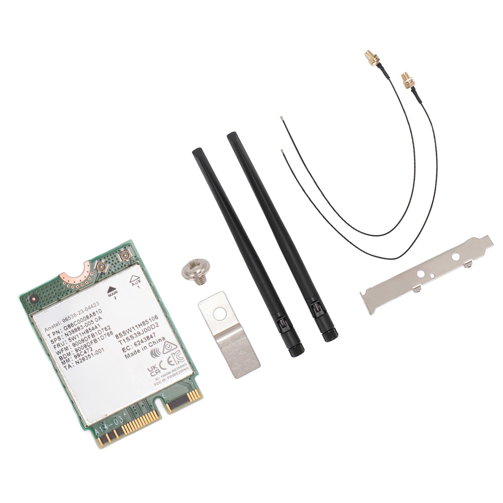 Fockety Carte WiFi 7 PCIe, Adaptateur Réseau Tri-Bande 574 Mbps 2400 Mbps 5800, Carte WiFi M.2 avec Bluetooth 5.4 pour Ordinateur 10 11 OS (7 avec antenne et Support)