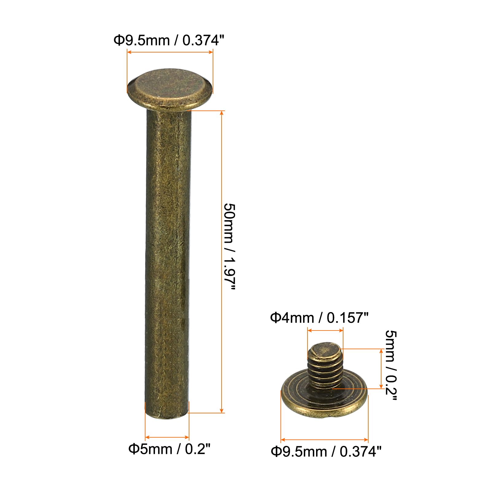 30 Set Viti Chicago In Acciaio Inox 5x25mm | Testa Phillips Rotonda Per Fissaggi E Lavorazione Pelle - Foto 8