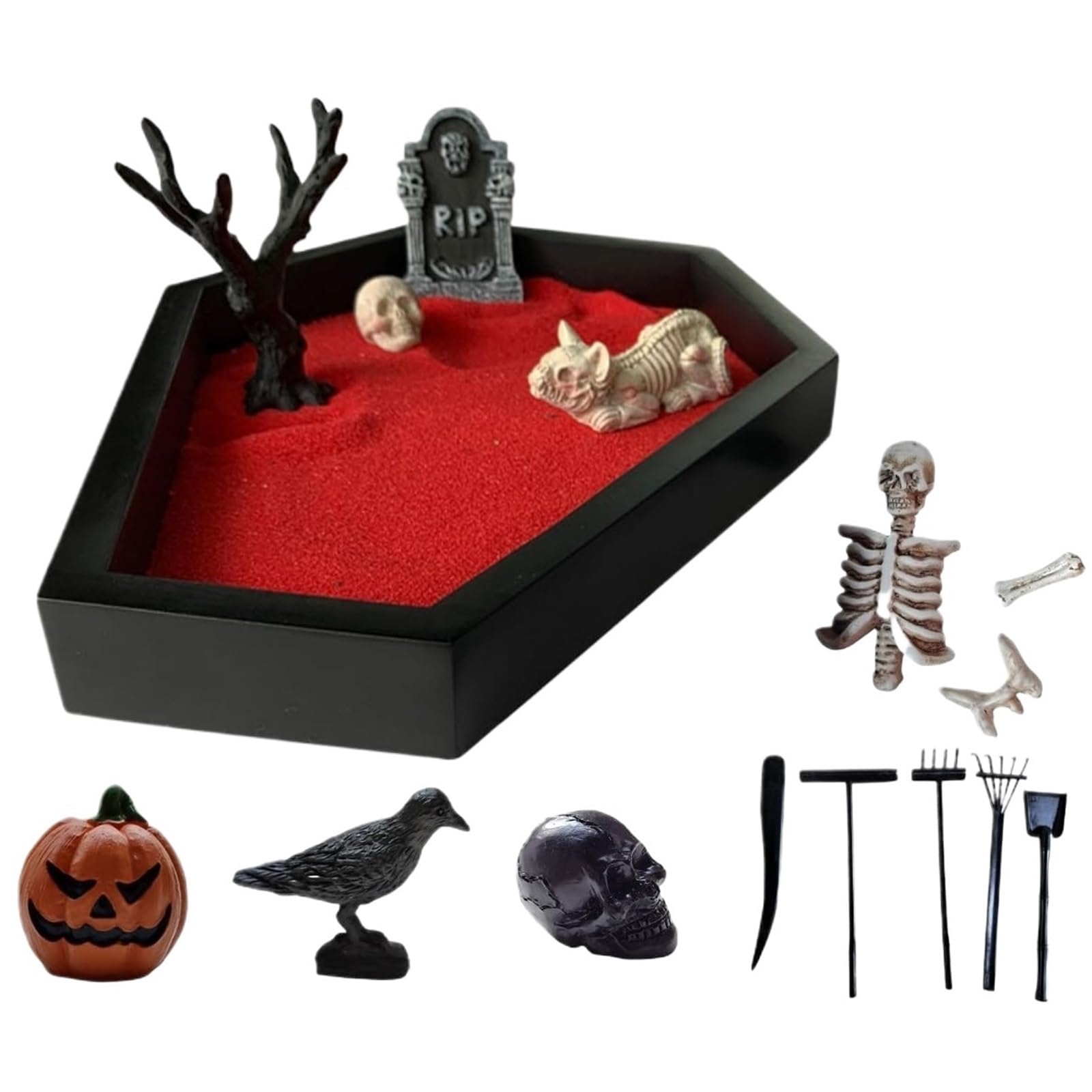 Halloween Skull Tombstone Crow Table Decor Skull Tombstone Crow Table Decor