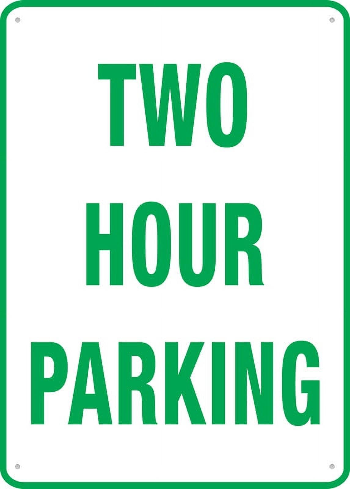 Two Hour Parking Yard Sign for House 12"x8" - Premium Aluminum, Sun-Proof, Rust-Free