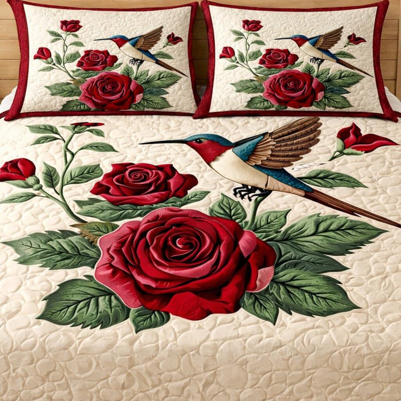 Image of Akshya Double Bedsheet King Size (90x100 Inch) with 2 Pillow Covers | 300 TC Microfiber Soft Bedsheet | Cream Rose Floral Printed Bedsheet for Double Bed