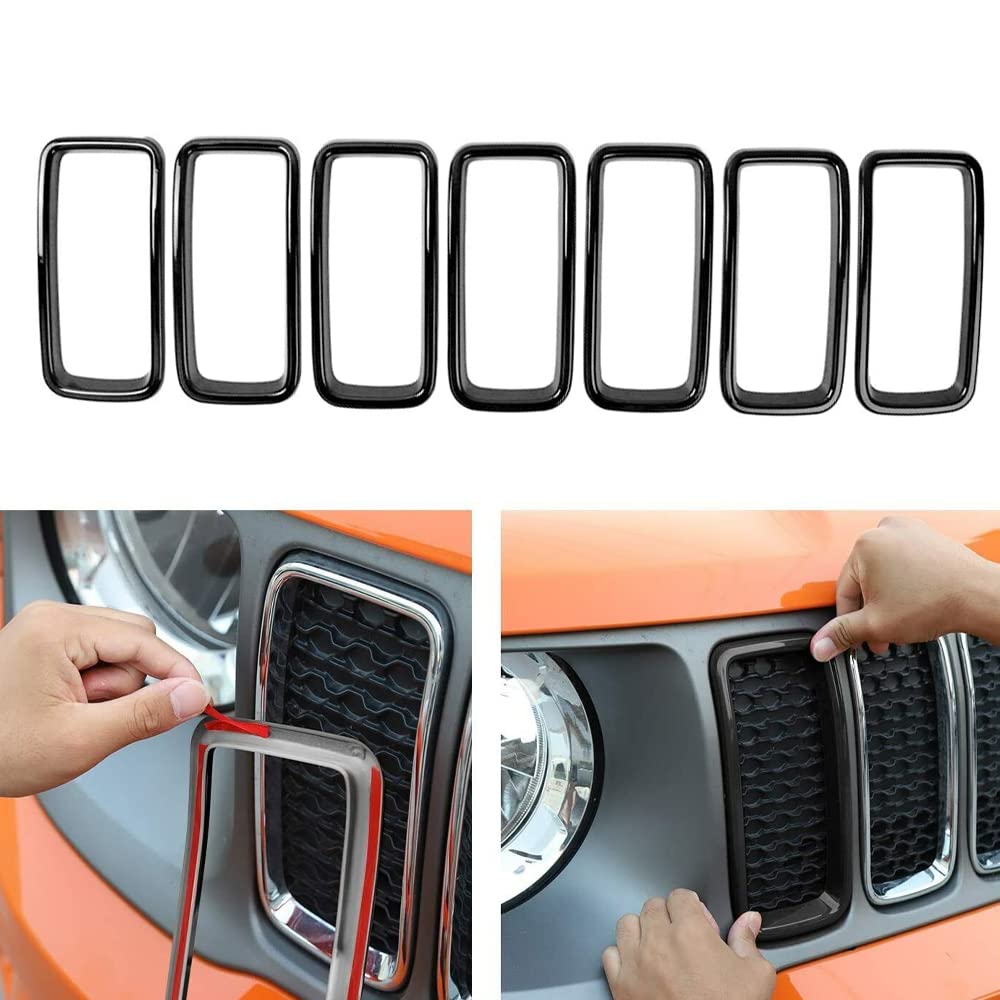 MASO Inserti Griglia Anteriore Auto Copertura Decorativa in ABS Compatibile con Jeep Renegade 2019 2020 2021 2022