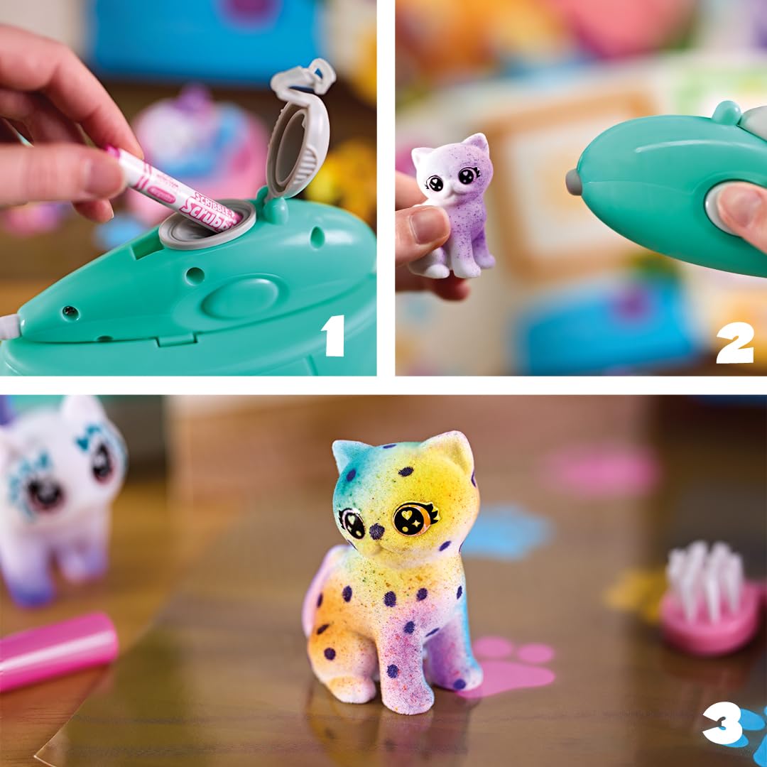 Crayola Wahimals Pets - Spray Boutique, zestaw do aktywności Colora Lava Ricolora z 4 szczeniakami, oprawą toaletki i aerografem na baterie, idealny na prezent, zalecany wiek: od 3 lat, 74-7517