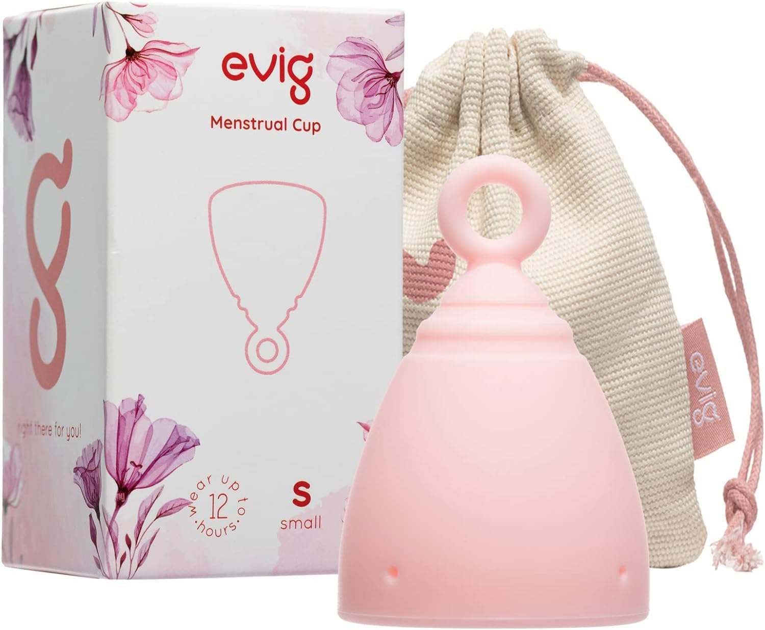 EVIG Menstrual Cups - Compact - Small - Flex - Reusable Menstrual Cups - Period Cup - Alternative for Tampon - Pad - Menstrual Discs - Leak-Free Period - Feminine Care - Feel Like a Diva.