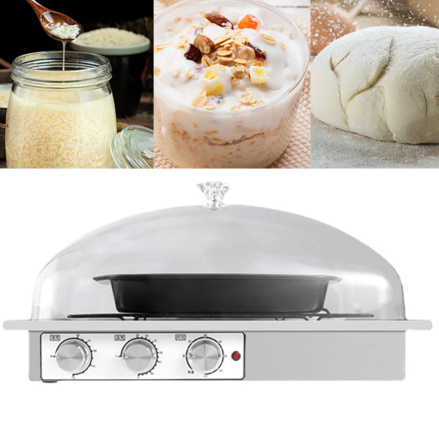AYCDL Bread Fermentation Machine with Humidity/Temperature/Timing Adjustment - Dough Proofer with Heater for Bread Making Tools Kit,410 * 310 * 280mm,410 * 310 * 280mm