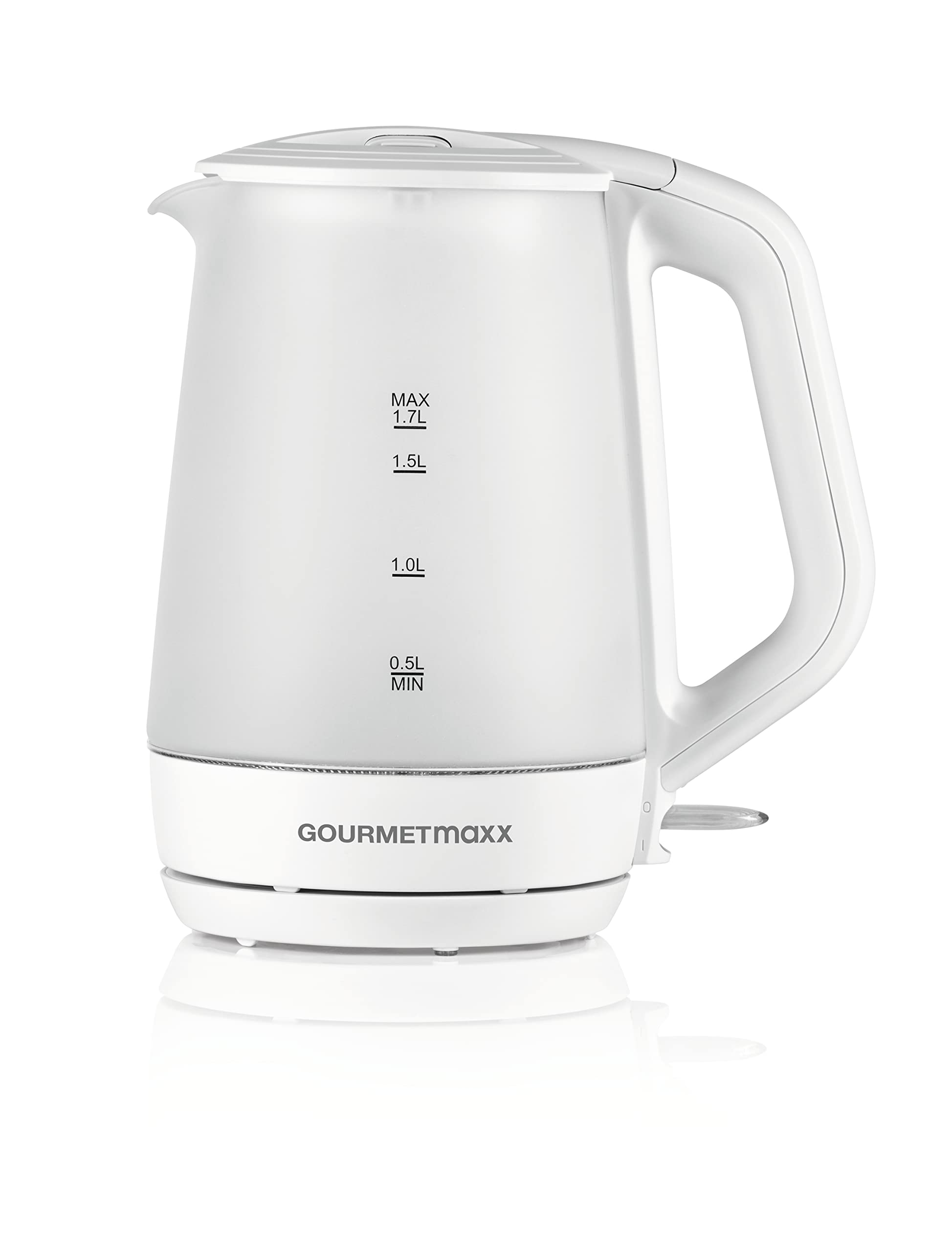 Clatronic glaskoker | waterkoker | 1,7 liter | behuizing van glas/roestvrij staal | scharnierend veiligheidsdeksel | 360° draaibare stekkeraansluiting | waterpeilindicator | 2200 watt | WKS 3744 G