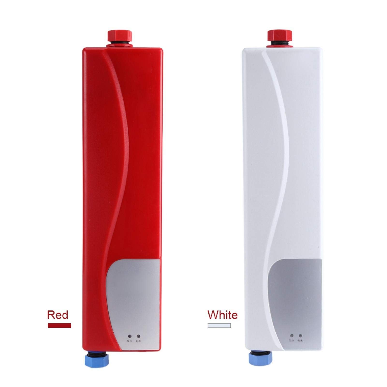 Mini calentador eléctrico sin tanque - 220V 3000W debajo del lavabo Mini calentador eléctrico de agua caliente instantáneo sin tanque para baño Cocina Lavado (enchufe de la UE)(blanco)