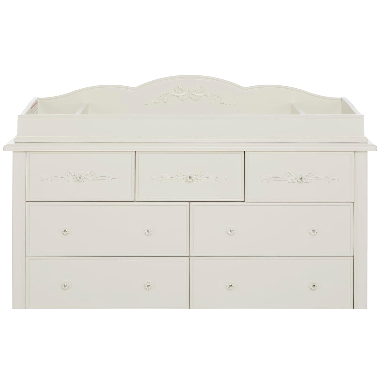 Evolur Aurora Change Tray|Lasting Quality|Intricate Ribbon Bow Scrollwork, Ivory Lace