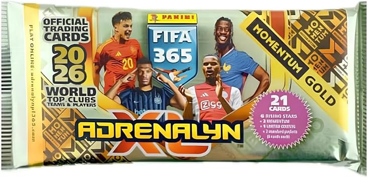 Lisanslı Panini FIFA 365 2026 Adrenalyn XL 1 Momentum Gold Pack with 21 Cards