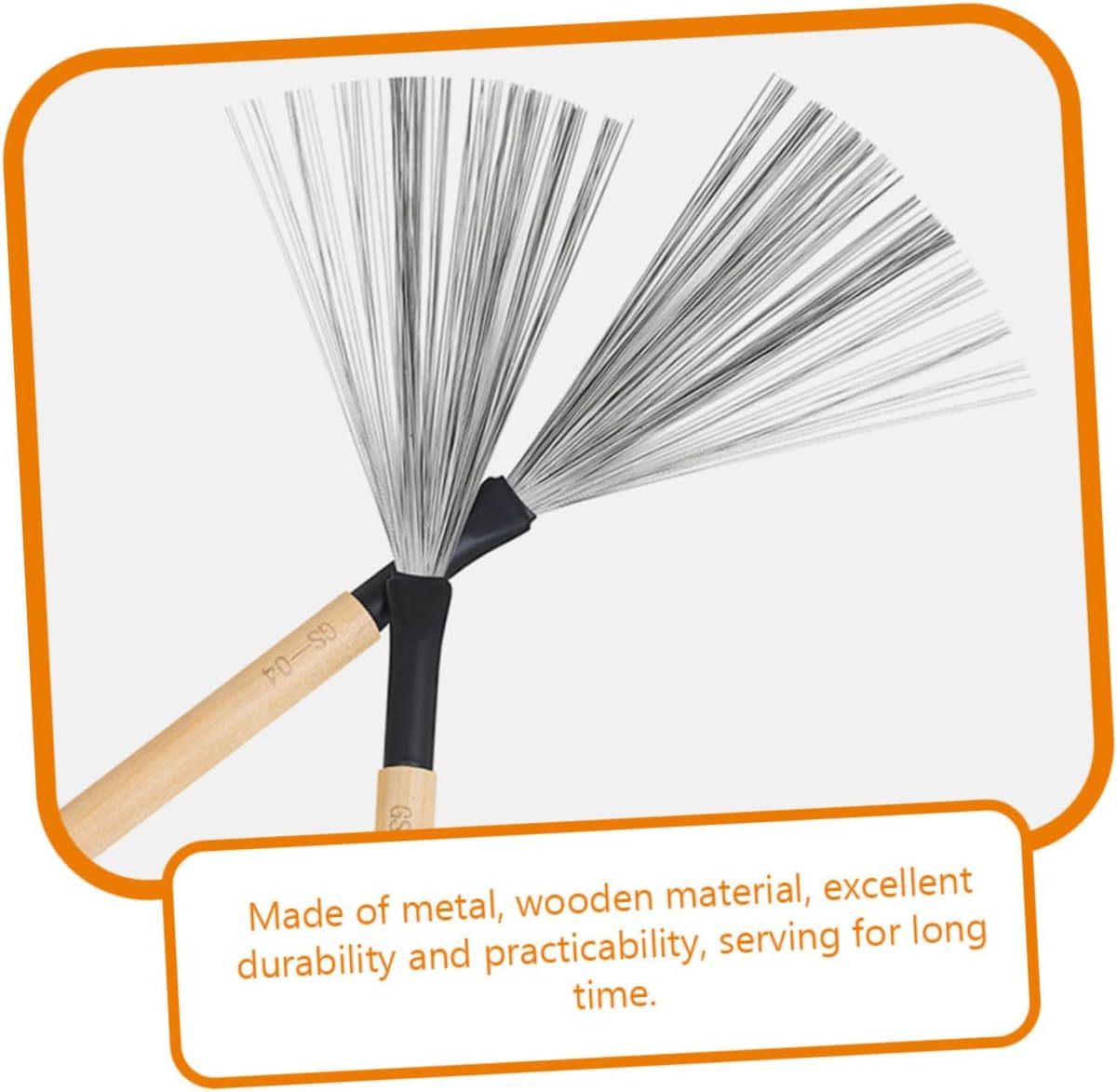 Levemolo 1Pair Wooden Handle Drum Brushes for Adults Drum Brush Durable and Easy to Use Percussion Instrument Accessories for Jazz and Rock