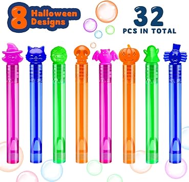 VKTEN 32Pcs Halloween Bubble Wands Mini Bubbles Party Favors for Kids Treat Bag Stuffers Goody Bag Filler Treats Prizes