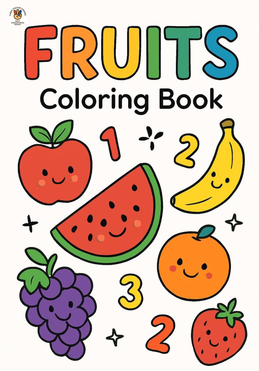 KIDS COLORING BOOK WITH FRUITS AND LEARN NUMBERS COUNTING