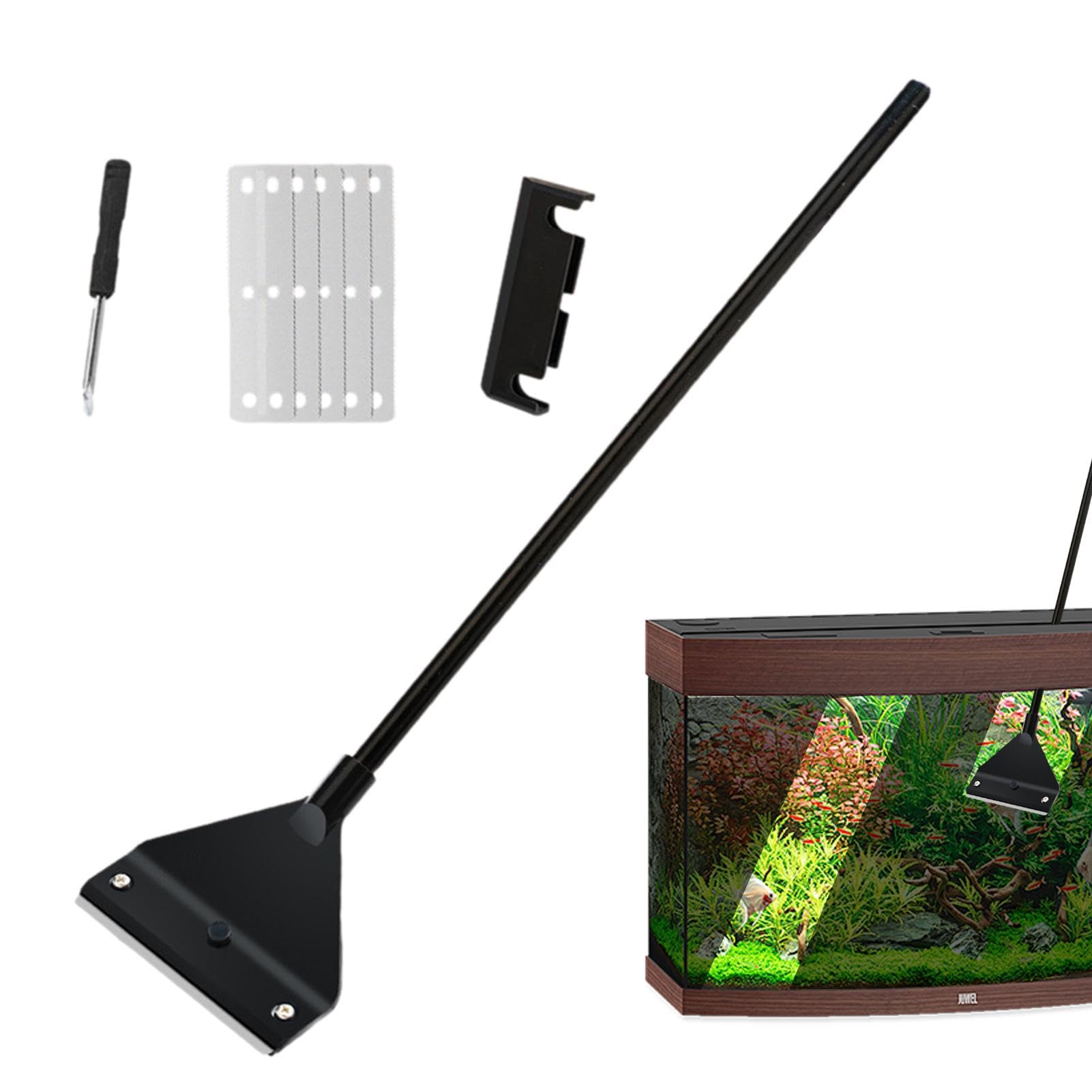 Raspador de Algas,Raspador de Algas para acuarios | Herramienta limpiadora raspadora de Algas para Acuario de Acero Inoxidable con 5 cortadores - Accesorios para peceras, Herramientas de