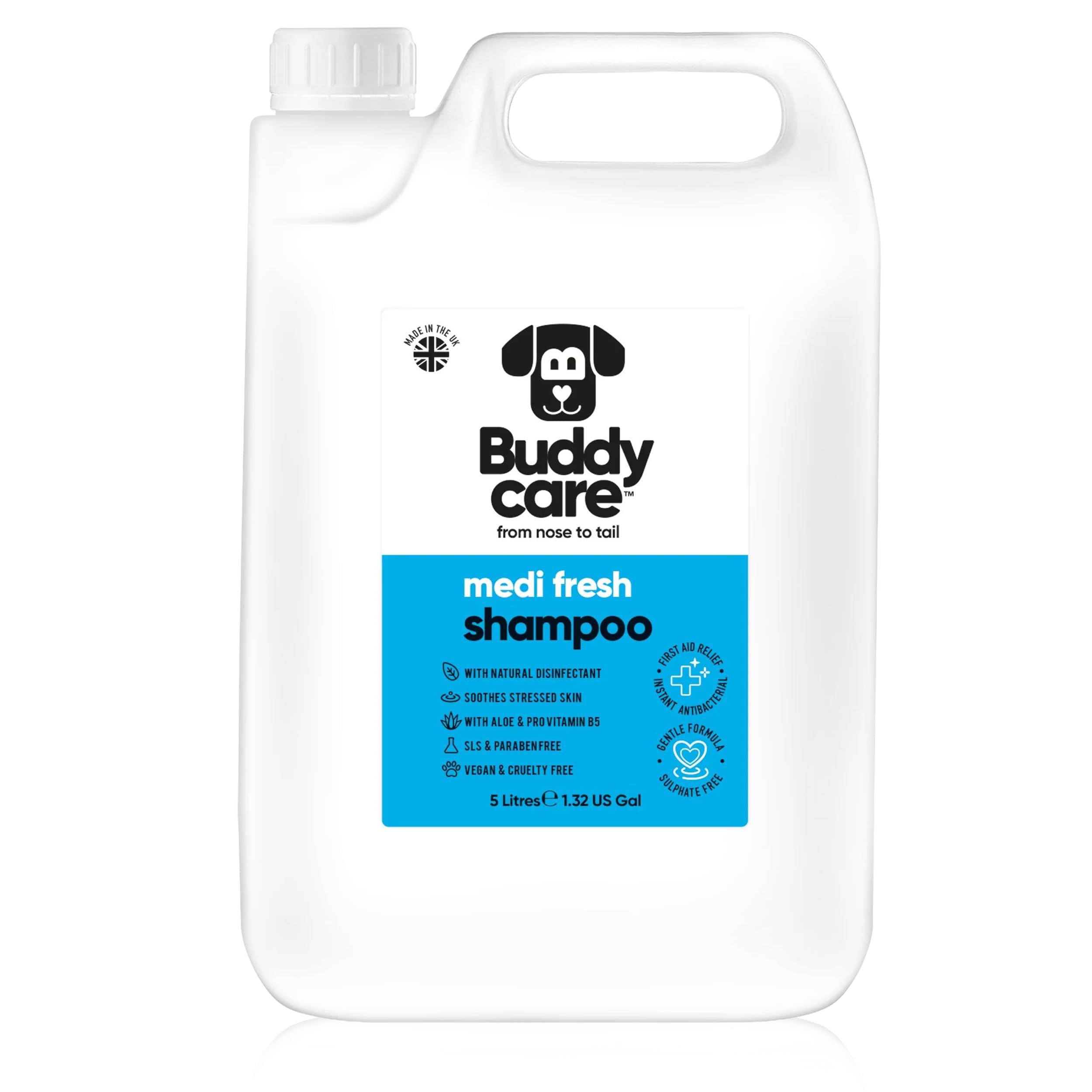 Medi Fresh Dog Shampoo by BUDDYCARE | Deep Cleansing and Gentle on Skin | Perfect for Itchy and Sensitive Skin | Moisturising Shampoo For Dogs | 5L — image 1