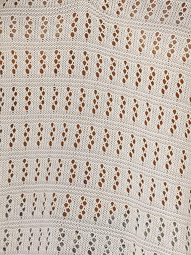 CUPSHE Women's Crochet Sweater Hollow Out Pullover Top Long Sleeve Lightweight Loose Knit Cover Up V Neck Boho Tops2