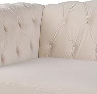 Vista 31 de RARZOE Moderno juego de sofá de 2 piezas, naranja, espuma, sofá biplaza y sofá Chesterfield