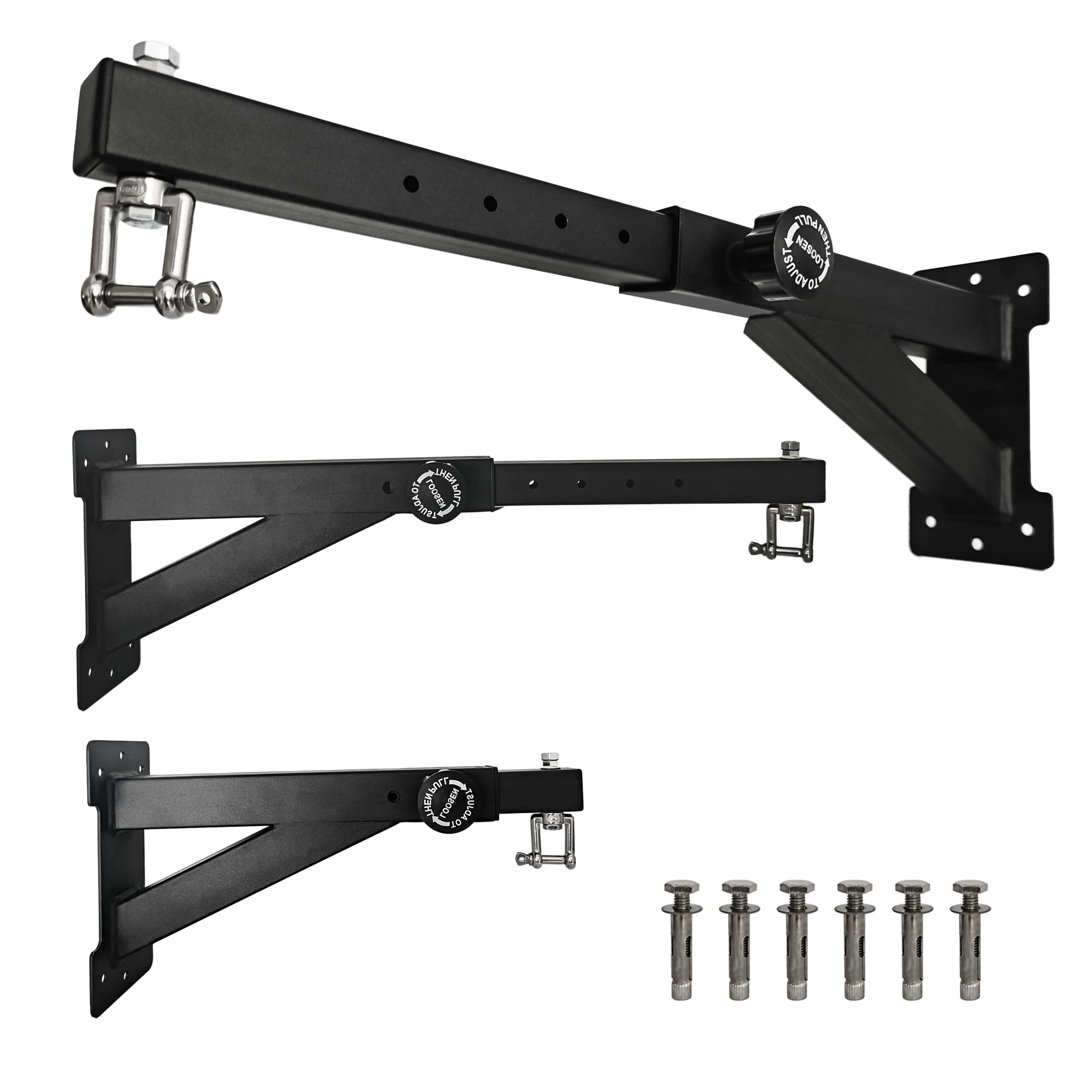 LTSEAME Heavy Duty Punching Bag Hanger, Wall Mounted Punching Bag Hanger, Adjustable Length Heavy-Duty Punching Bag Bracket, Suitable for Home Gym Indoor and Outdoor (Length Adjustable)