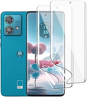 واقي شاشة هيدروجيل مرن من بيشياكا (قطعتان) متوافق مع موتورولا ايدج 40 نيو - شاشة تغطية كاملة، خالية من الفقاعات، سهلة التركيب، فائقة النعومة، مقاومة للغبار - ليست زجاج