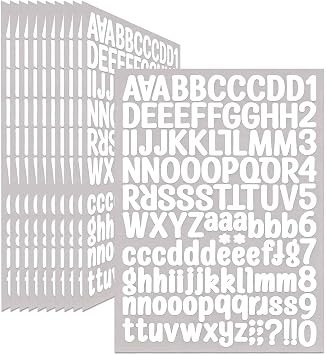 2772Pcs Alphabet Stickers 22 Sheets 1 Inches Alphabet Number Stickers Waterproof Vinyl, for Water Bottles, Scrapbook, Graduation Gift Car DIY DecorWhite