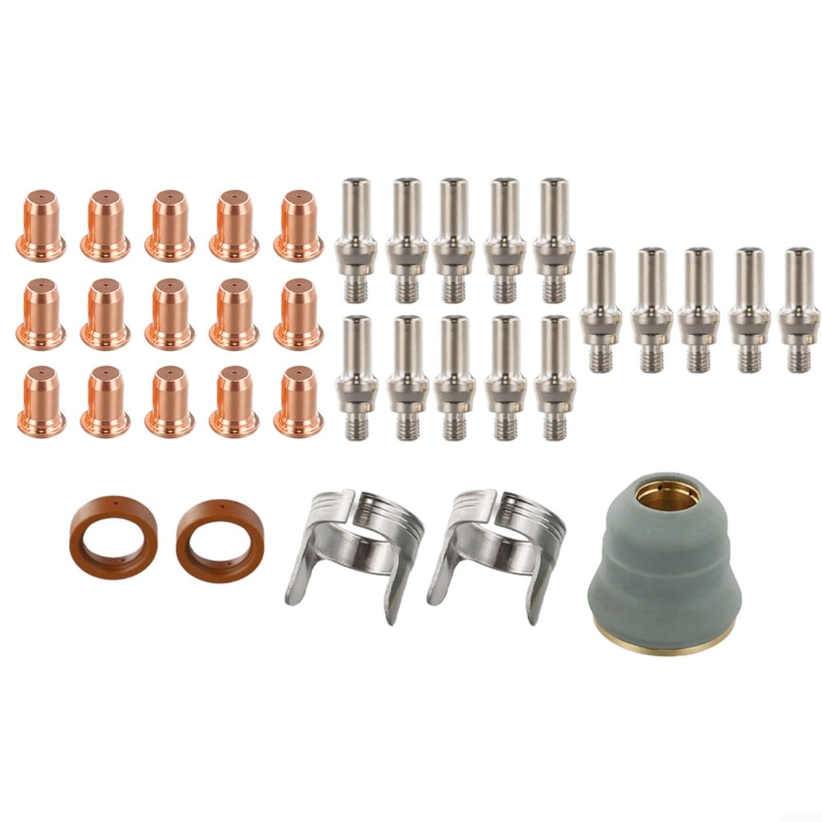 35-teiliges Plasma Schneidbrenner-Verbrauchsmaterial Set mit Elektroden, Düsen, Schutzkappe für IPT-60 PT-60 IPT-40 PT-40 Schneidbrenner