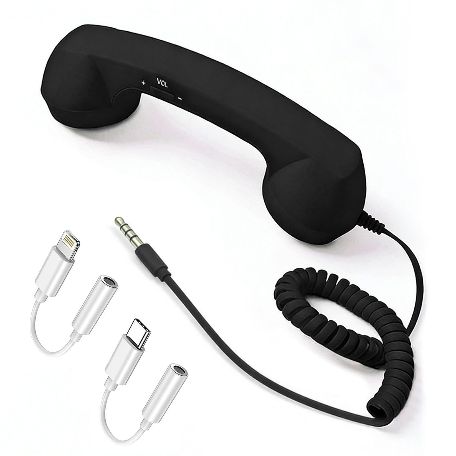 muque Vintage Telephone T (Mサイズ) Amazon.com: Retro Phone Handset for Cell Phone, 3.5mm Jack Vintage