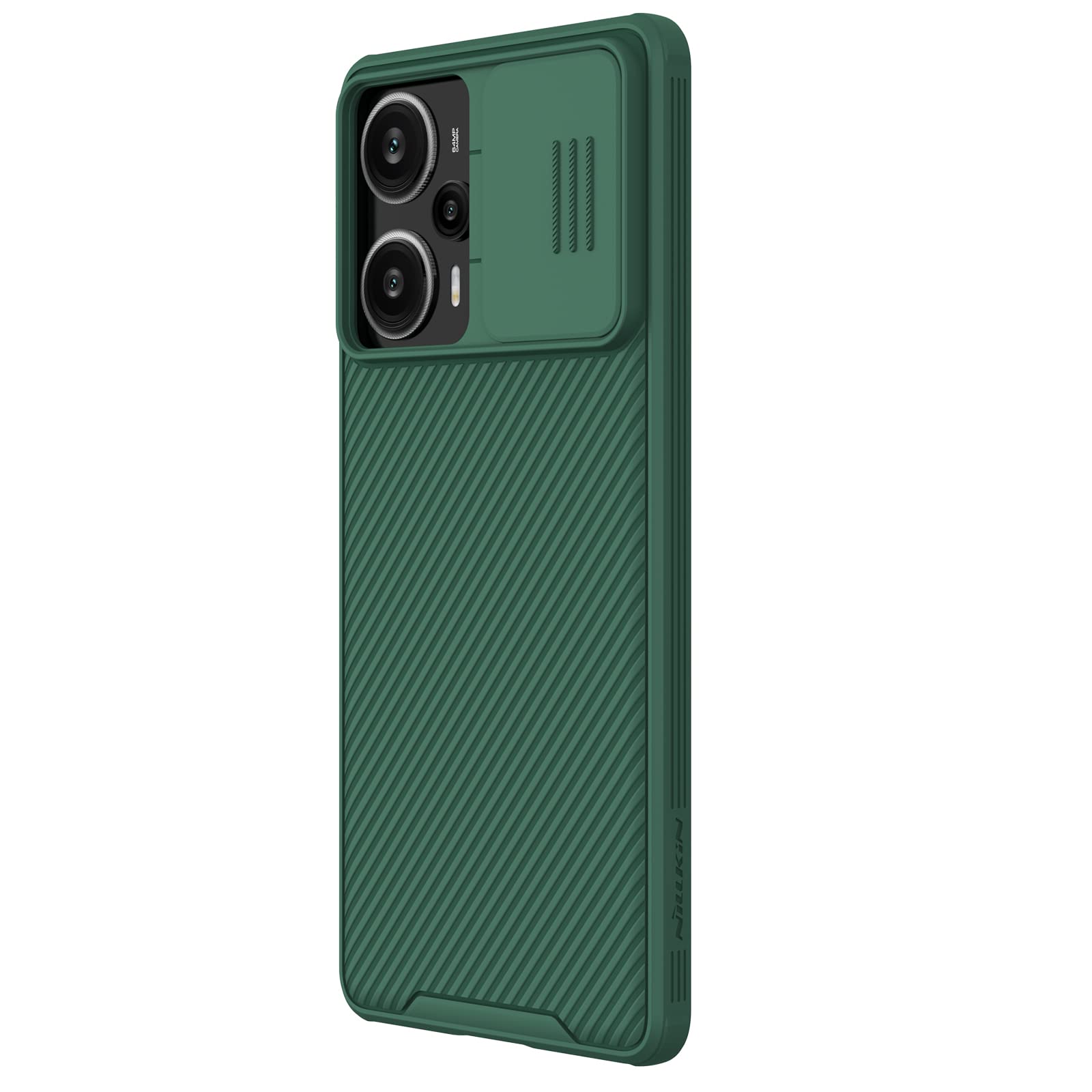Nillkin Case for Xiaomi Redmi Note 12 Turbo/Poco F5 (6.67" Inch) CamShield Pro Slider Camera Close & Open Double Layered Protection TPU + PC Green Color