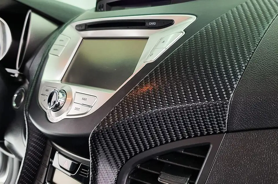 Vinil Adesivo Envelopamento Fibra de Carbono Preto 4D 70cm x 3mts