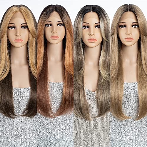 FASHION IDOL Parrucca da donna in pizzo sintetico