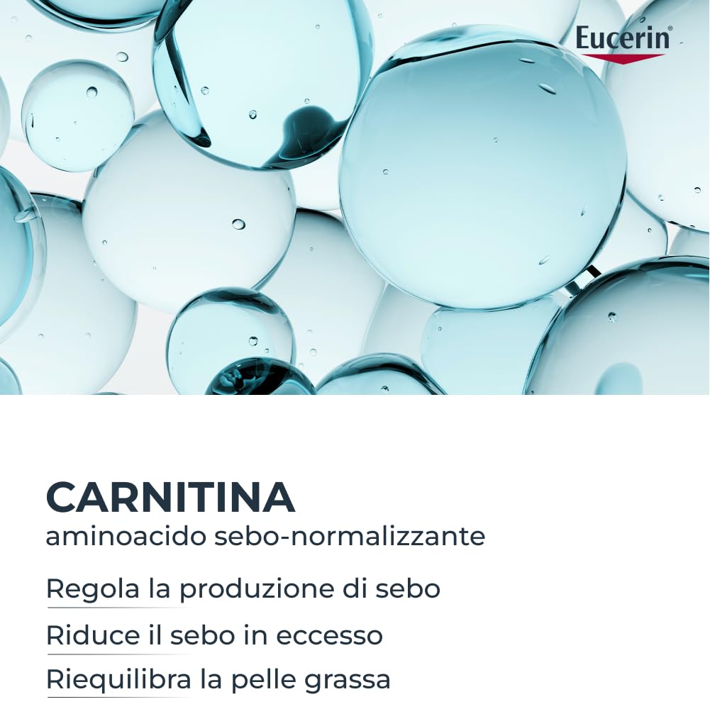 Eucerin DermoPure Clinical Fluido Opacizzante 40 ml, Crema opacizzante viso per 8h effetto mat, Crema viso pelle grassa e acneica con Acido Salicilico e Carnitina anti-imperfezioni e pori dilatati
