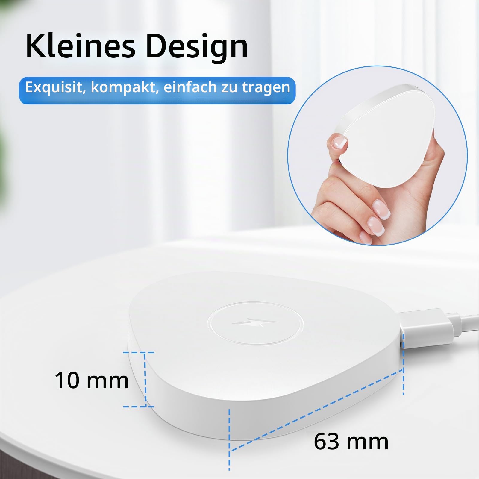Kabelloses Ladegerät, kompatibel mit Sonos Roam Gen 2./1. Magnetische Ladestation, Ladestation für tragbaren Bluetooth-Lautsprecher für Sonos Roam SL (weiß)