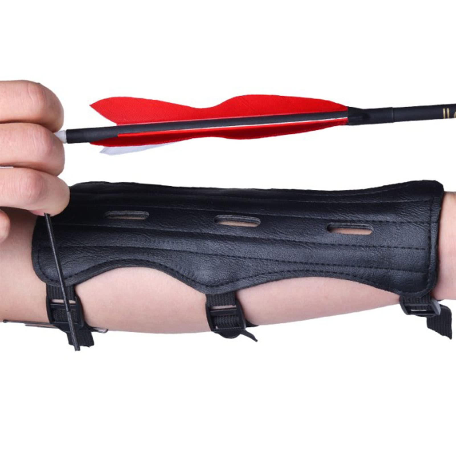 Protezione Per Il Braccio Da Tiro Con L'arco In Pelle Scamosciata - Foto 9