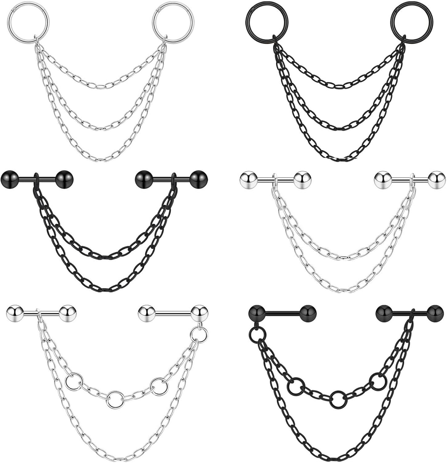 Qmcandy 16g 14g Industrial Barbell Surgical Steel CZ Industrial Earring Crystal Cartilage Earrings Industrail Piercing 38mm Bar Length