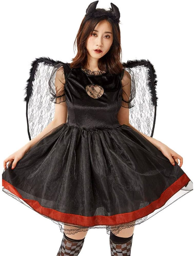 Amazon.co.jp: 悪魔と天使 ハロウィン コスプレ衣装 ゴスロリ ドレス
