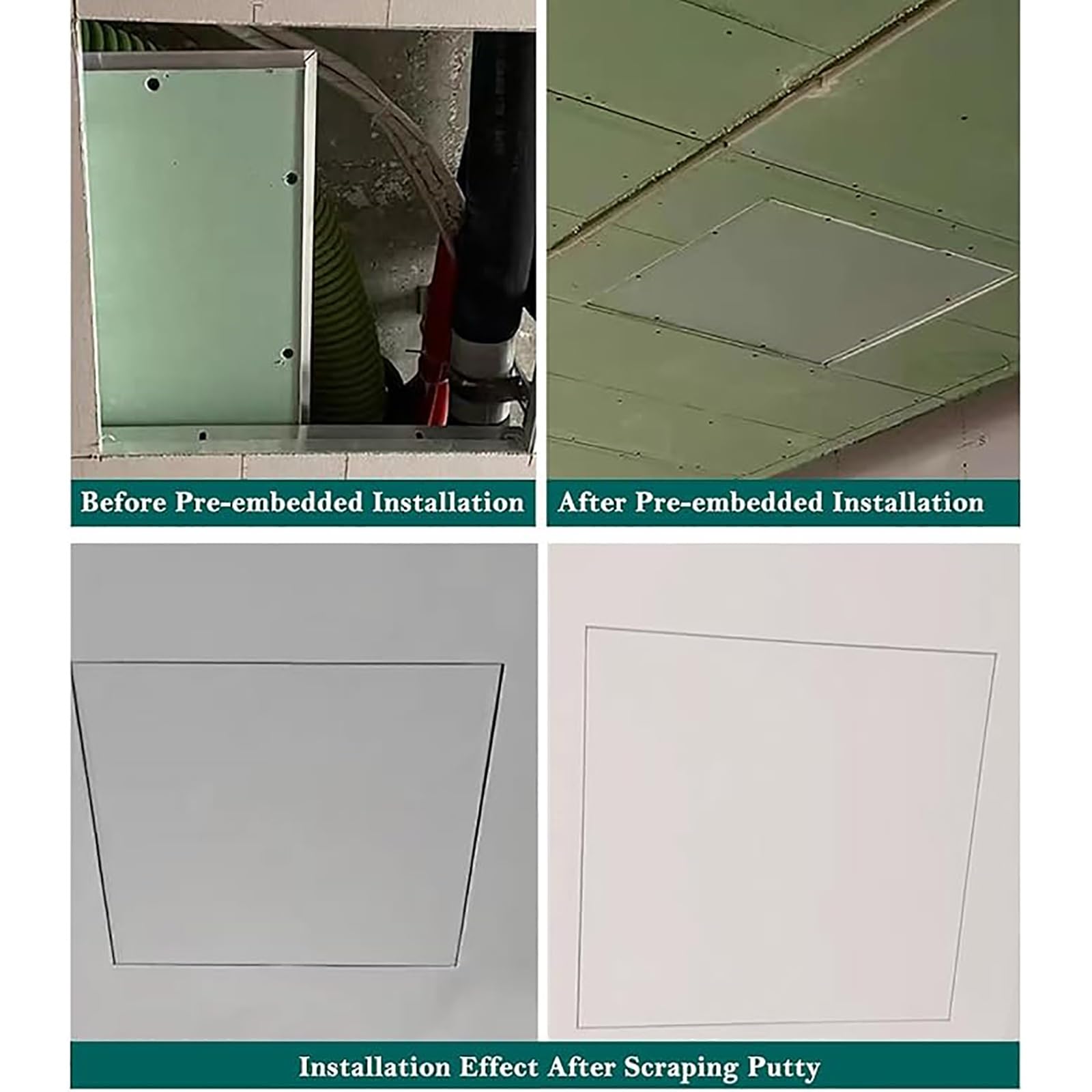 Genérico Panel de Acceso para Placas de Yeso Laminado con Marco de Aluminio: escotilla de inspección y Puerta de revisión de 400 x 400 mm para un fácil Acceso de Mantenimiento. Duradero y versátil. D