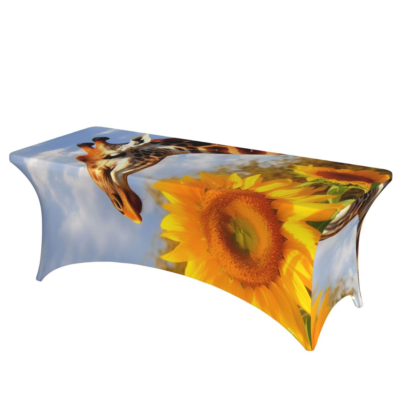 Nappe extensible lavable infroissable au motif girafe pour buffet de fête