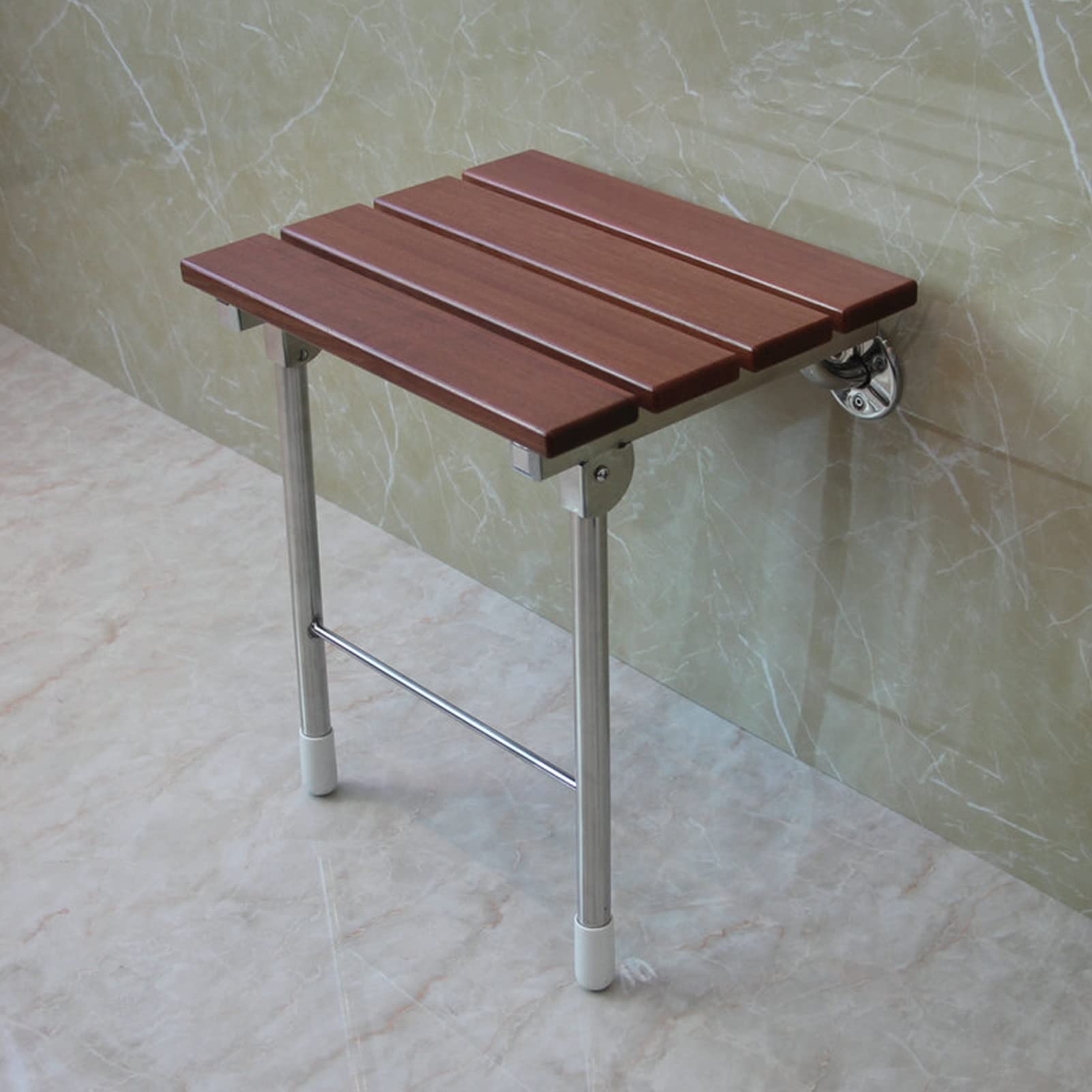 RENJJPBO Wall-Mounted Folding Chair Shower Seat Bench,Solid Wood Wall Shoe-Changing Stool,Shower Stool Foldable Space-Saving for Foyer/Balcony/Bathroom