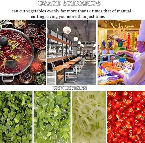 Electric Vegetable Chopper - Heavy-Duty 6000RPM Adjustable Slicer & Shredder for Chili, Green Onion, Celery - Multifunctional Commercial Food Cutter, 1-5mm Thickness