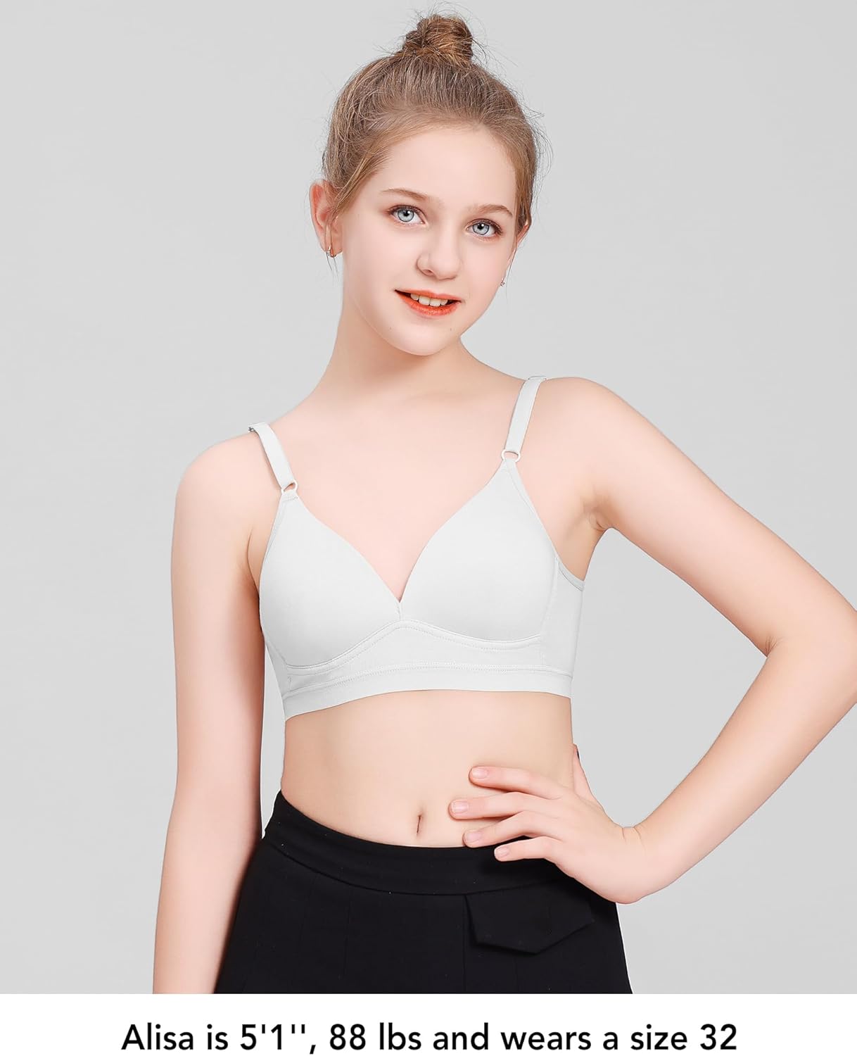 SALIA GIRL Soft Padded Bras for Girls & Teens 12-14, No Wires Cotton Developed Training Bras - Image 2