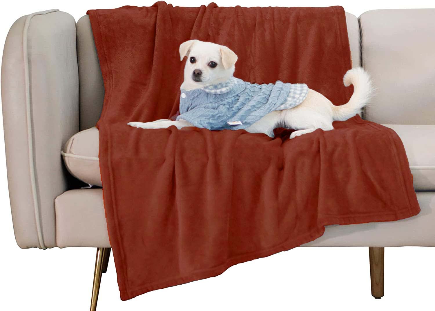 PAWSOME Pet Blanket for Large Small Dogs and Cats - Solid Plush Flannel Silky Soft Fleece - 35" X 45", Brown Size - Medium (B0BNF63NPV) Amazon Price History, Amazon Price Tracker
