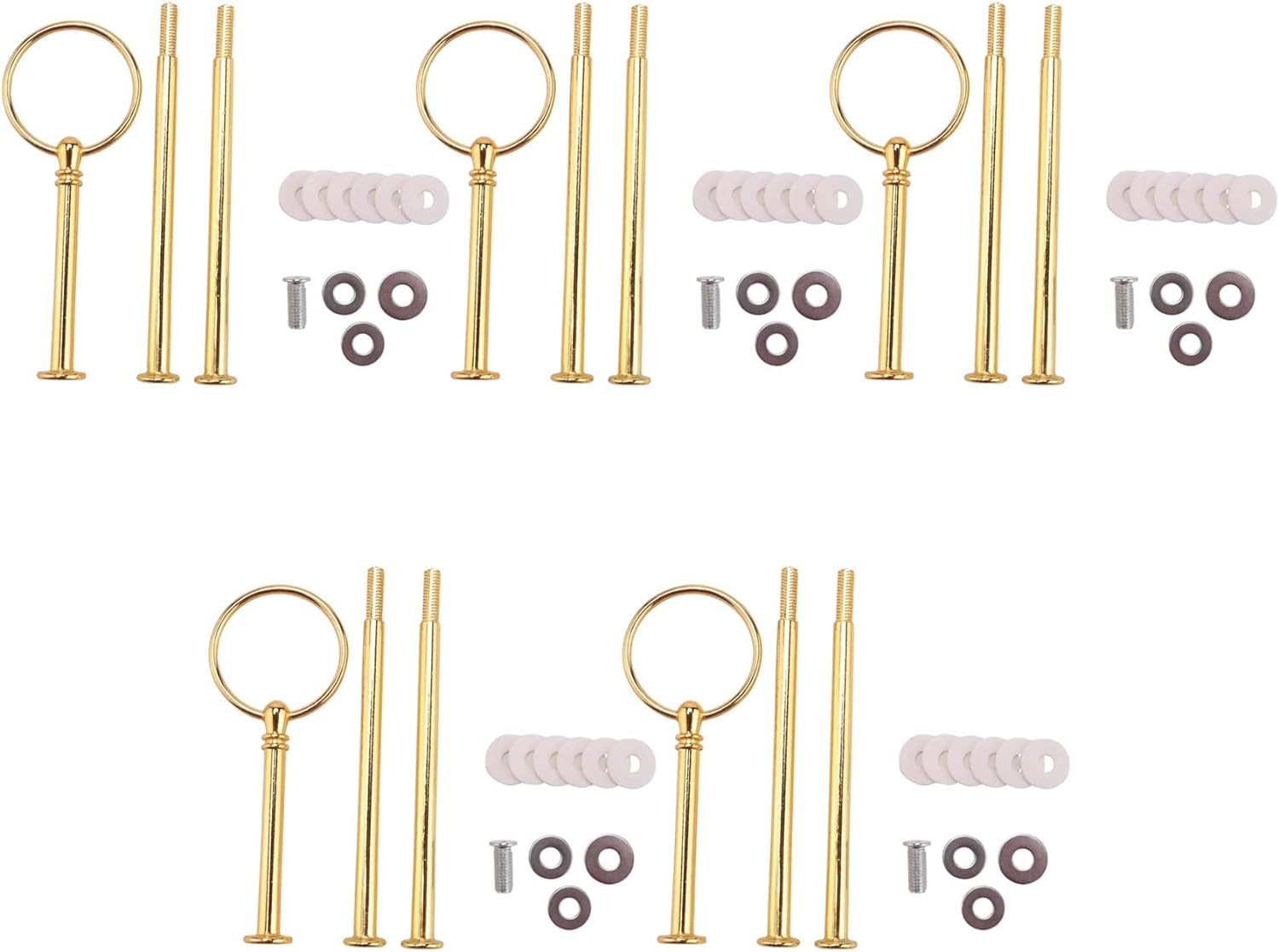 Clickinline 5 Wedding Metal Gold 3 Tier Cake Stand Center Handle Rods Fittings Kit