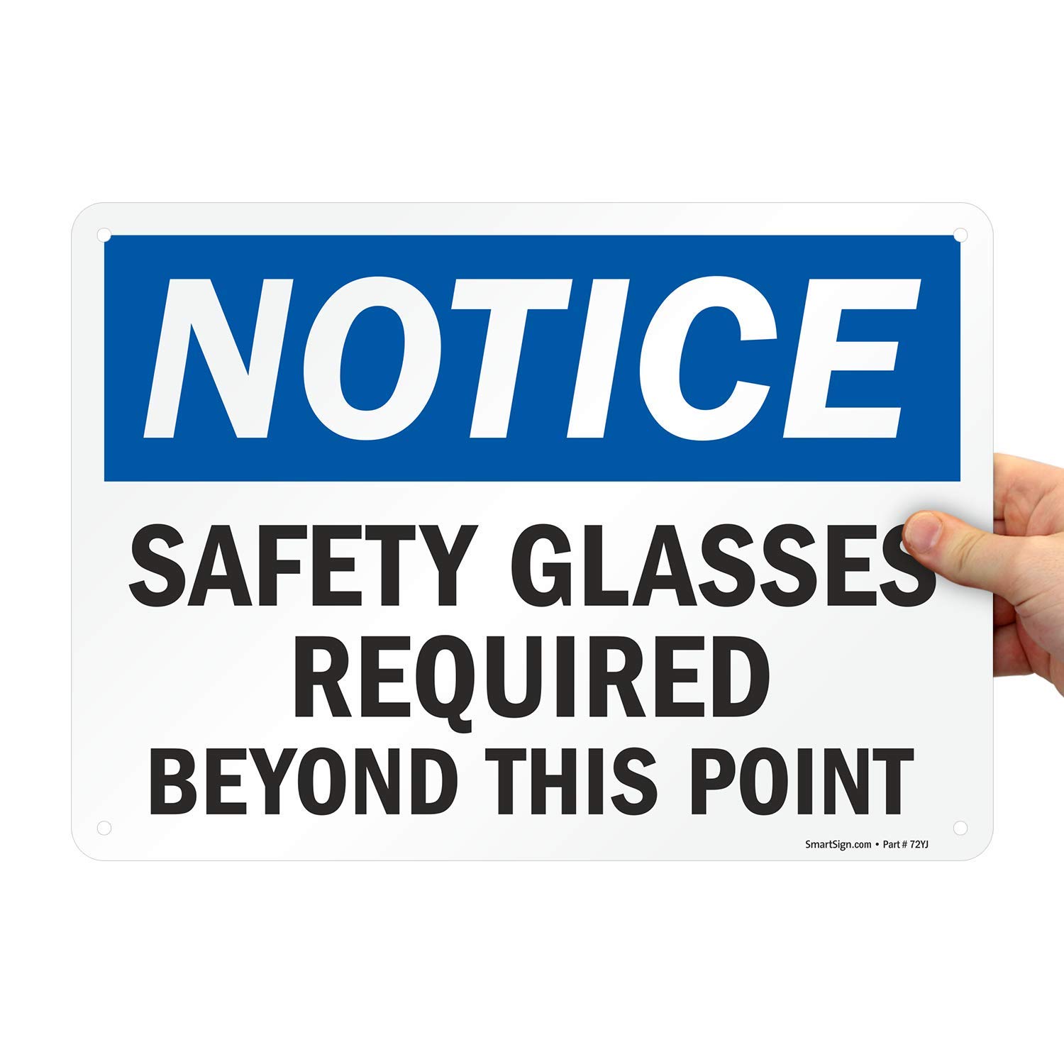 U9-1557-NP "Notice - Safety Glasses Required Beyond This Point" Sign | 10" x 14" Plastic